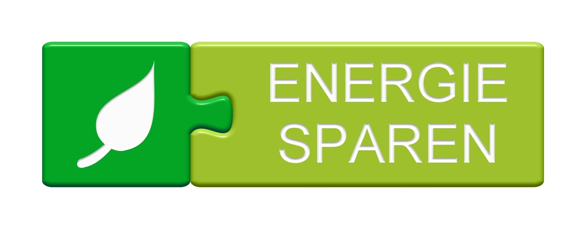 EVIGO® - Ein grünes Puzzle mit dem Wort Energie sparen darauf.